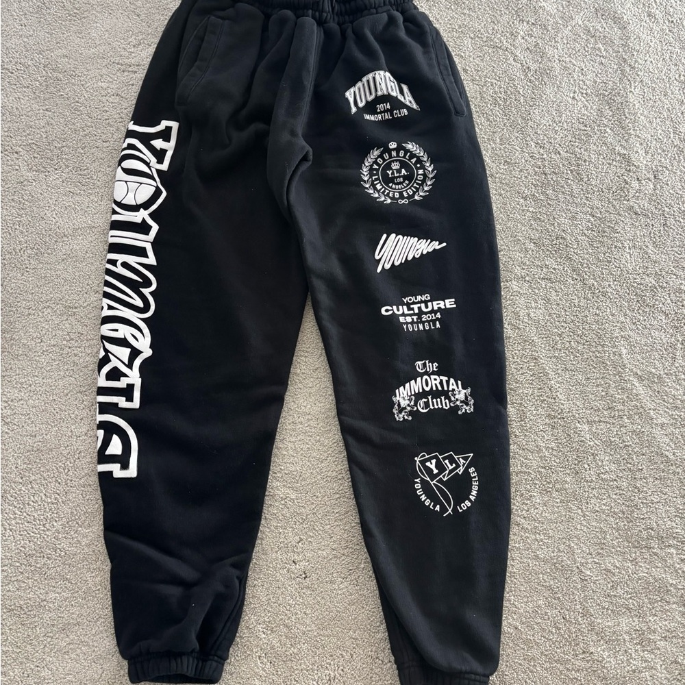 YoungLA Black Graphic men’s joggers